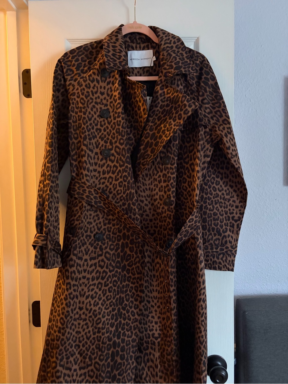 Rebecca Minkoff Leopard Print Trench Coat